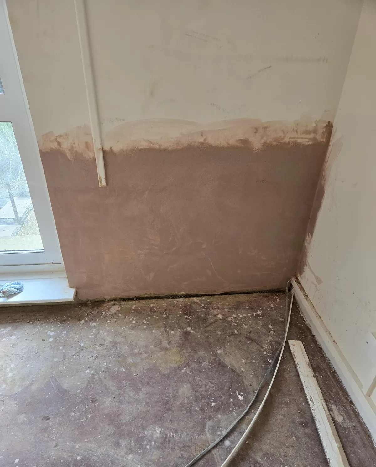A finished room after wall repairs and decoration